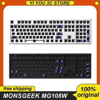 Комплект механической клавиатуры Monsgeek Mg108w с возможностью настройки 108 клавиш с возможностью горячей замены Игровая клавиатура Type-c Проводная 2.4g Беспроводная Киберспортивная Офисная