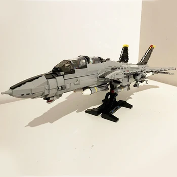 Строительные кирпичи Moc Военная модель F-14 Tomcat 1/35 Технология истребителей, Модульные блоки, Подарки, Игрушки для детей, Наборы 