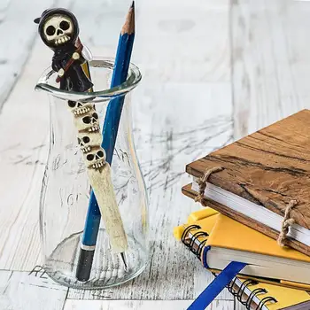 Halloween Creative Skeleton Pen 3D Смоляная Ручка для Канцелярского письма Halloween Ambient Element Decoration Шариковая Ручка Ghost Pen Изображение 2