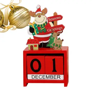 Блок календаря обратного отсчета Рождества, Деревянный Календарь Рождественского блока, Деревянный календарь, реквизит для фотосъемки рождественской праздничной вечеринки