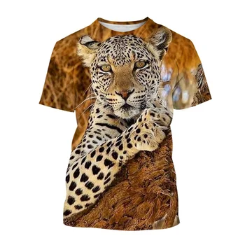 Новые футболки с леопардовым принтом для мужчин и женщин, трендовые футболки в стиле хип-хоп, панк, уличная одежда, свободная повседневная рубашка с круглым вырезом и коротким рукавом Оверсайз
