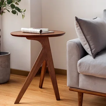 Простой журнальный столик из массива дерева в скандинавском стиле, домашний диван для гостиной, Боковая часть из ясеня/полировка всего корпуса 2021 г.