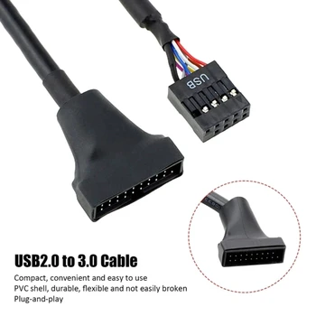 USB3.0 -2,0 Кабель-адаптер для материнской платы 9Pin USB 2.0 Male / Female - 20Pin USB3.0 Female /Male 10 см/ 3,94 дюйма Изображение 2