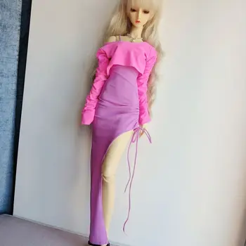 кукольная одежда 60 см для куклы 1/3 Bjd, облегающие платья на подтяжках, длинные рукава, юбка с разрезом большого размера, верхняя одежда, аксессуары для кукол