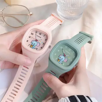 Кварцевые Наручные Часы С Мультяшным Дизайном Детские Спортивные Часы С Силиконовым Ремешком Наручные Часы В Корейском Стиле С Мультяшным Слоном