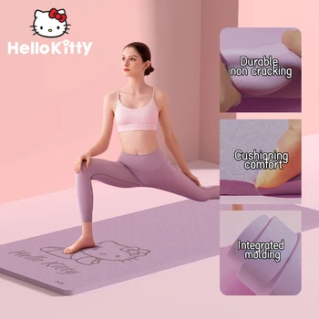Коврик для йоги Miniso Hellokitty, амортизатор для спортивных тренировок, звукоизоляционный коврик для дома, толстый нескользящий гимнастический коврик для танцев, медитации.