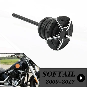 Для Harley Davidson Softail серии 2000-2017 Blackline Deluxe Fat Boy Heritage Classic Тонкий масляный щуп для мотоцикла, алюминиевый с ЧПУ Изображение 2