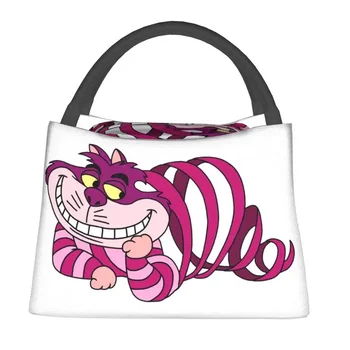 Женские сумки для ланча с изоляцией Funny Cheshires Cat, сменный термоохладитель, сумка для ланча на работу и пикник Изображение 2