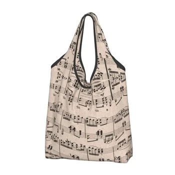Kawaii Music Notes Lover Shopping Tote Портативная сумка для покупок через плечо