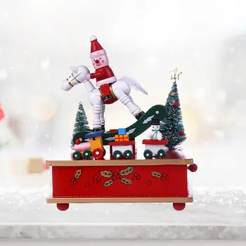 Рождественская музыкальная шкатулка, Рождественская скульптура, коллекционное украшение для рабочего стола, Рождественское украшение 2023 года для праздничной вечеринки в офисе, на домашнем столе