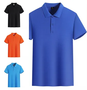 Новое мужское поло, однотонная Классическая рубашка Поло, мужская рубашка с коротким рукавом, высококачественные повседневные деловые Мужские рубашки Поло для общения, P6