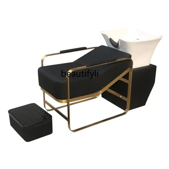Высококачественная лежачая наполовину промывочная кровать, простая сидячая перфорационная кровать для парикмахерской
