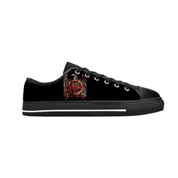 Хэви-метал группа, певица рок-музыки Slayer Horror, Повседневная тканевая обувь с низким верхом, Удобные дышащие Мужские И женские кроссовки с 3D-принтом. Изображение 2