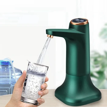 2 комплекта электрического насоса для бутылок с водой с базовым USB-диспенсером для воды, черный и зеленый Изображение 2