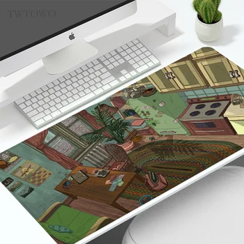 Коврик для мыши Игровая иллюстрация Эстетика XL Компьютерный пользовательский коврик для мыши XXL Механический коврик для клавиатуры Офисные нескользящие мягкие коврики для мыши
