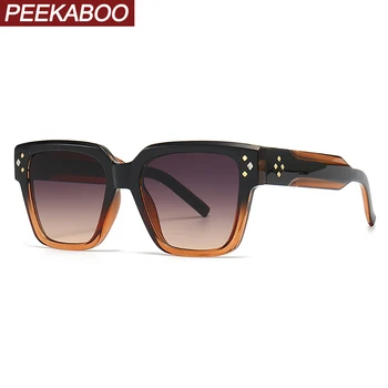 Peekaboo женские солнцезащитные очки в большой оправе ретро женские коричневые черные квадратные солнцезащитные очки для мужчин uv400 мужские горячие продажи дропшиппинг