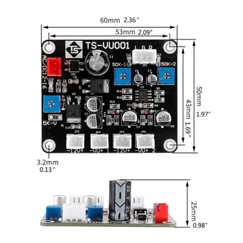 1 комплект VU Meter TN-90A Панель Усилителя мощности Измеритель Уровня звука в ДБ с Платой Драйвера, подсветка, TS-DB90A-2Q 960uA K3KA Изображение 2