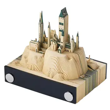 Большой замок 3D блокнот Бумажная скульптура Произведение искусства DIY Блокнот для заметок Здание Креативная ретро архитектура Оригинальность стикеров