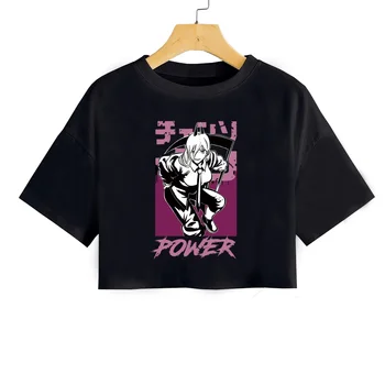 Женские укороченные футболки, футболка с японским аниме 