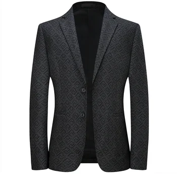 Высококачественный мужской блейзер в британском стиле, Элегантная деловая мода Премиум-класса, простой Повседневный костюм джентльмена для собеседования, приталенный пиджак