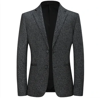 Высококачественный мужской блейзер в британском стиле, Элегантная деловая мода Премиум-класса, простой Повседневный костюм джентльмена для собеседования, приталенный пиджак Изображение 2