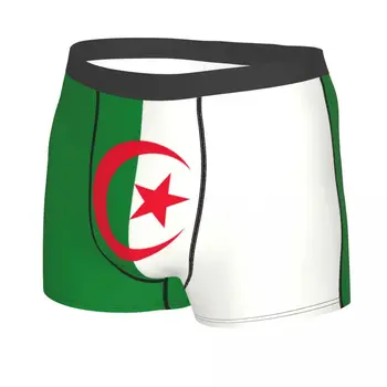Мужские боксерские шорты с флагом Алжира, 3D принт, мужское нижнее белье, трусы, трусы, мягкие трусы Изображение 2
