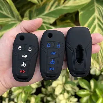 Силиконовый чехол для ключей автомобиля с 5 кнопками, комплект для Ford Transit Connect 2020 2021 2022 2023, складной брелок для ключей, аксессуары