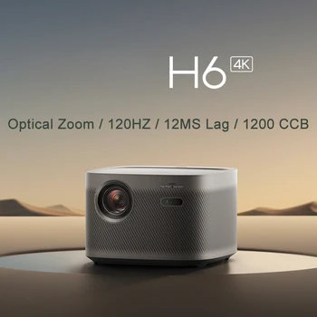 Проектор H6 4K 1200CCB люмен Домашний кинотеатр 3D Android Smart Beamer Видео 120 Гц Bluetooth с оптическим зумом без потерь