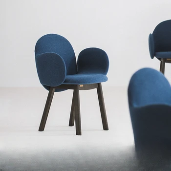 Обеденные стулья со спинкой для дома, креативные стулья для кафе из массива скандинавского дерева для одного человека