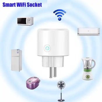 Matter 16A Измерение электроэнергии WiFi Smart Plug EU Умная Розетка Голосовое Управление Работает С HomeKit Alexa Home Smartthings Изображение 2