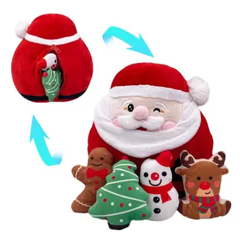 Мягкая игрушка Лося, Рождественский Санта-Клаус, Гибкая Плюшевая подушка, Мультяшный Снеговик, Мягкая Плюшевая Кукла, Товары для украшения дома. Изображение 2