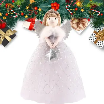 Рождественская кукла-ангел, Подвесные Ангельские подвески для Рождественской елки, Праздничное Благословение, декор, Угловая кукла, Сетчатая игрушка, Милый Кукольный декор