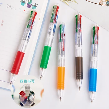 40 Шт многоцветных шариковых ручек 4 В 1 Креативная 4-цветная шариковая ручка 0,7 мм Многофункциональная гелевая ручка Офисные школьные канцелярские принадлежности для письма