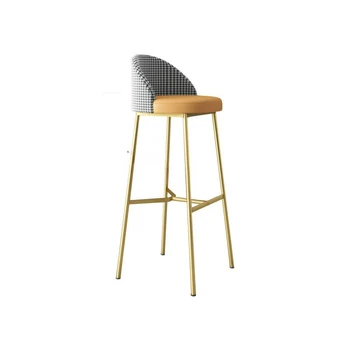 Мягкая спинка Домашние Барные стулья Кухонная мебель Европейские Роскошные Дизайнерские барные стулья Современный ресторан для отдыха Высокий Барный стул