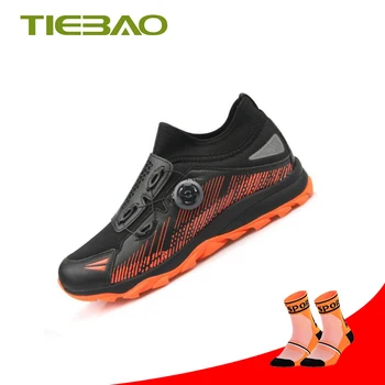 Tiebao, Велосипедная походная обувь, Самоблокирующиеся Дышащие Зимние кроссовки для горных велосипедов, Sapatilha Ciclismo, Mtb, обувь для верховой езды на плоской подошве