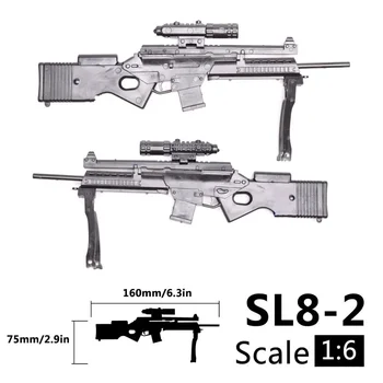Пластиковая модель пистолета штурмовой винтовки HK SL8 в масштабе 1/6 Соберите модель 4D пазлов для 12-дюймовых фигурок солдат-модель игрушки