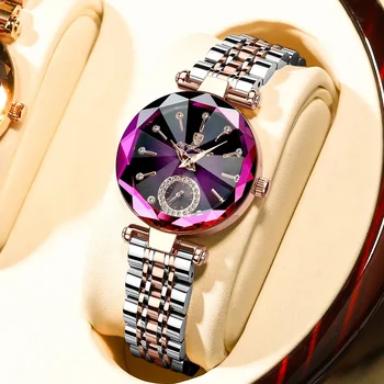 POEDAGAR-женские роскошные элегантные наручные часы, водонепроницаемые часы из нержавеющей стали для дамского платья, Кварцевые часы с бриллиантами