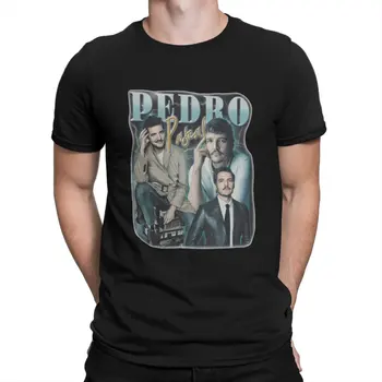 Забавные винтажные футболки, мужские футболки из чистого хлопка с круглым воротом, футболки Pedro Pascal с коротким рукавом, одежда для вечеринок