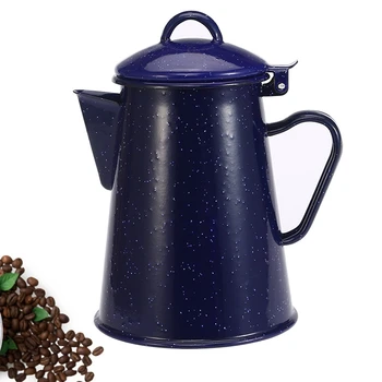 1,2 Л Эмалированный кофейник Ручной чайник для заваривания чая, чайник для заваривания чая, Винтажный домашний декор, Звездное небо, голубой чайник, инструменты для кафе