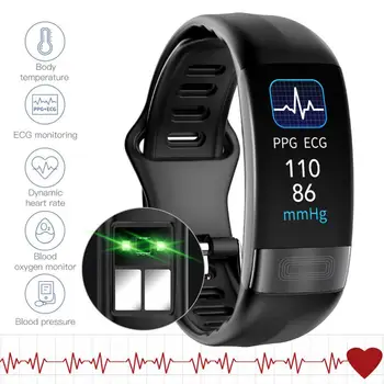 Смарт-часы P11 для мониторинга состояния здоровья, многофункциональный водонепроницаемый фитнес-трекер 0,96 дюйма, спортивный браслет для Android Smartwatch