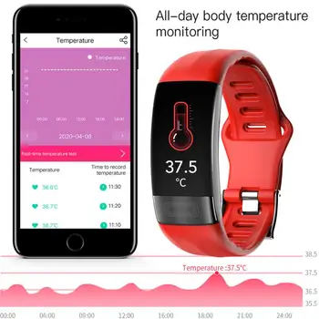 Смарт-часы P11 для мониторинга состояния здоровья, многофункциональный водонепроницаемый фитнес-трекер 0,96 дюйма, спортивный браслет для Android Smartwatch Изображение 2