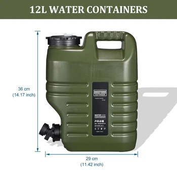 12-литровое ведро для воды в автомобиле, контейнер для хранения воды, портативный для кемпинга на автомобиле, пакет для бездорожья Изображение 2