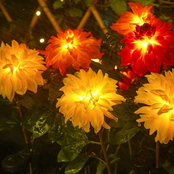 6шт светодиодных уличных солнечных цветочных фонарей, водонепроницаемых ламп для заделки газона, сада, атмосферы Рождественского праздника, декора для ландшафта Изображение 2