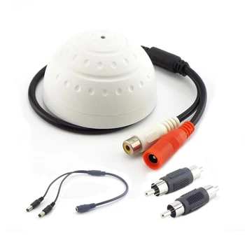 Микрофон для видеонаблюдения Аудио Звук разветвитель питания постоянного тока от 1 до 2-х полосный разъем RCA для мониторинга камеры видеонаблюдения