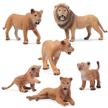 Самая продаваемая имитационная модель дикого животного, твердый африканский лев, фамильный набор украшений, игрушка ручной работы, самец льва