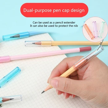 18 штук Пластиковых Карандашей, Прозрачные Колпачки для карандашей, Чехол для ручки для студентов Изображение 2