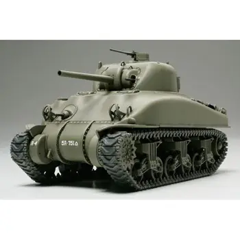 Tamiya 32523 1/48 Средний танк США времен Второй мировой войны M4A1 Sherman Военная игрушка для хобби Пластиковая модель Здания В Сборе Комплект Подарок для Мальчиков и детей Изображение 2