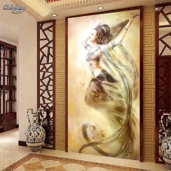 Пользовательские 3D фотообои beibehang Фон для входа в гостиную Feitian fairy tearoom потолочная фреска обои настенная роспись