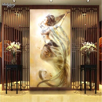 Пользовательские 3D фотообои beibehang Фон для входа в гостиную Feitian fairy tearoom потолочная фреска обои настенная роспись Изображение 2