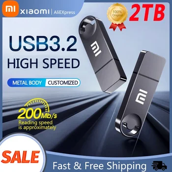 Оригинальный Xiaomi Usb 3.2 U Дисковый Накопитель 2 ТБ Металлический Высокоскоростной Флэш-Диск 512G Компьютерный Интерфейс Водонепроницаемый 1 ТБ Памяти USB 256G